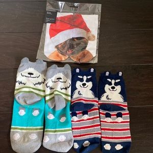 Set of 3 dog socks
